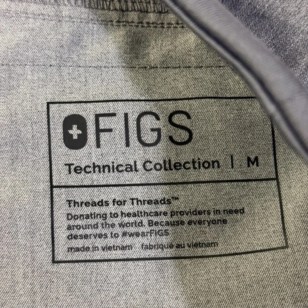 FIGS Mens Graphite Gray Technical Cargo Scrub‎ Pants T2001 Medium Drawstring